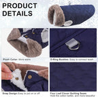 BEAUTYZOO Winter Dog Coat with Harness Built in, Warm Dog Puffer Jacket Vest Padded Fleece Cold Weather Coats Windproof Waterproof Snow Jackets Clothes for Small Medium Puppy, Blue M