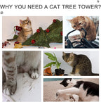 PawHut 102" Adjustable Height Floor to Ceiling Cat Tree, 5 Level Cat Tower with Scratching Posts, Hammock, Gray