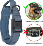 COOYOO Dog Collar,3 Piece Set Tactical Dog Collars, Adjustable Military Training Nylon Dog Collar with Control Handle and Heavy Metal Buckle for Medium and Large Dogs