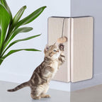 Aliceset 2 Pack 17.25 x 13 Inch Self Adhesive Wall Mounted Cat Wall Corner Scratcher Pad for Indoor Cat Kitten Scratcher Cardboard for Protector Furniture Couch Sofa with Ball Toy and Adhesive Tapes
