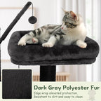 KAMABOKO Gothic Cat Tree, 73.6in Black Cat Tower with Coffin Bed, Big Tall Cat Condo with Sisal Scratching Posts, Scratching Ramp and Comfort Basket for Indoor Cats