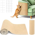 Cat Scratching Mat, Cats Scratch Furniture Protector Trimmable Self-Adhesive Carpet Mat DIY Cat Scratchers for Indoor Couch Wall Sofa Chair Cats Tree Shelves (118" x 15.75", Khaki)