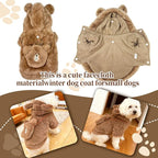 Windproof Small Dog Jacket Clothes for 6 to 9 lbs - Warm Dog Jackets for Small Dogs Coat Hooded Fleece Dogs Coat Suitable for Cold Weather