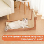 Sisal Cat Scratcher for Indoor Cats, Beechwood Base, Natural Sisal Woven Scratch Pad, Durable Scratching Post, Furniture Protector (L1)