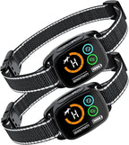 Dog Bark Collar, Rechargeable Smart Collar Set of 2, Anti-Bark Collar for Small Medium Large Dogs,Bark Collar with 6 Adjustable Sensitivity, 3 Mode Beep/Vibration/Beep&Vibration,Waterproof IP67(Black)