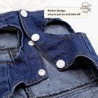 SILD Pet Clothes Dog Jeans Jacket Cool Blue Denim Coat Small Medium Dogs Lapel Vests Classic Hoodies Puppy Blue Vintage Washed Clothes (White,XL)