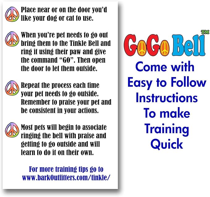 Dog Doorbell - Premium Quality Training Potty, Great Dog Bells Door Bell, Dog Puppy Bells for Potty Training, Housebreaking, Solid Brass Bell, Pet Training Dog Accessories