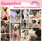 KYEESE Dog Pajamas Stretchy Pet Jammies Coat Comfy Pet Onesie Costume Velvet Dog Pajamas Small Sized Dogs Soft Dogs Clothes Pjs with Pink Unicorn Pattern, Large