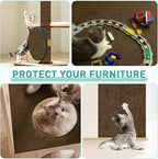 Cat Scratch Furniture Protector for Couch, Wall & Door Guard, Trimmable Self-Adhesive Scratch Pad, DIY Climbing Mat, Deterrent, Scratching Post Replacement (118''x15.8'', Brown)