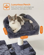 FEANDREA Cat Tree, XXL Cat Condo, 164 cm, Smoky Grey PCT087G01