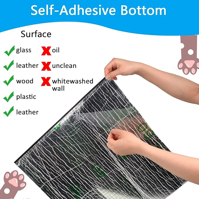 Cat Scratching Mat - 79"x16" Trimmable Cat Scratching Carpet Mat, Large Self-Adhesive DIY Cat Scratch Mat Roll, Cat Tree Shelves Replacement Mat Pad, Couch Furniture Protector, Toy Ball&Strong Tape