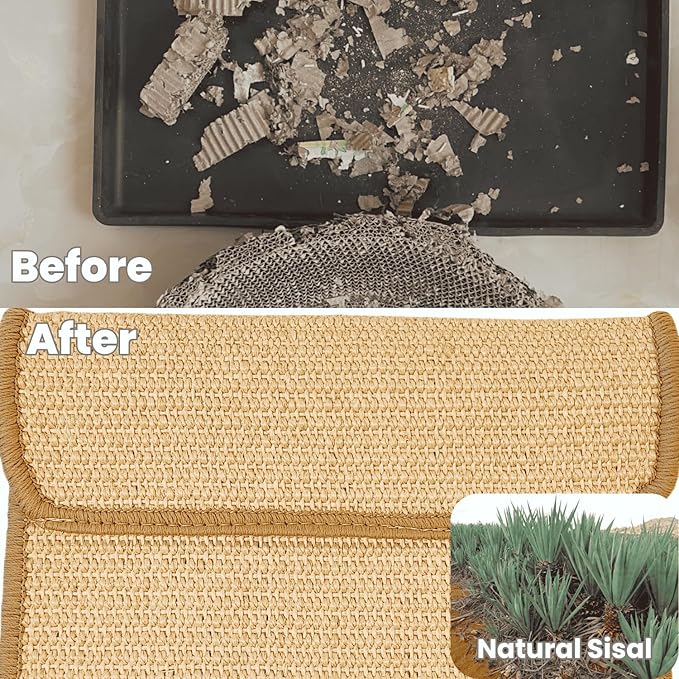 Sisal Cat Scratcher for Indoor Cat Scratching Post Lounger Modern Pet Furniture Cat Chair with Natural Wood Replaceable Sisal with Catnip and Felt Pads,Medium Size(Lunar Shade)