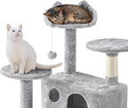 Yaheetech 62in Cat Tree Cat Tower for Indoor Kitty, Pet Furniture w/Double Condo, Scratching Posts, Multiple Platforms and Balls for Kittens, Light Gray