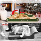 Sofa-Shaped Cat Scratching Couch - Thick Cardboard Cat Lounge Bed for Indoor Rest & Play Christmas Theme Sofa Scratcher Pad (23 "L X 12.2" W X 6.7" H)