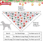 ADOGGYGO Christmas Dog Bandanas, Xmas Tree Candy Scarf, Premium Durable Fabric, White Christmas Bandanas for Medium Large Dogs Pets (Large)