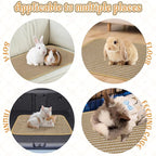 Rabbit Scratching Pad, Sisal Scratching Pad for Bunny, Guinea Pig, Cat. Resting Mats for Cages, Forage Grass Mat Indoor Essentials Accessories (4PCS)