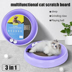 Cat Scratcher Toy Ball Track for Indoor Cats,Round Interactive Scratching Board Exercise Set for Bored Indoor Adult and Kitten Mental & Physical Stimulation (Purple)