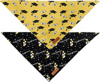 Realeaf Graduation Dog Bandanas 2 Pack, Reversible Pet Scarf for Boy and Girl, Premium Durable Fabric, Holiday Bandana for Small Medium Large and Extra Large Dogs (Graduation, Small)