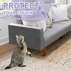 Cat Scratch Furniture Protector for Couch, Wall & Door Guard, Trimmable Self-Adhesive Scratch Pad, DIY Climbing Mat, Deterrent, Scratching Post Replacement (78.7''x15.8'', Gray)