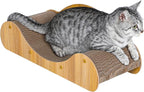 Simple Deluxe Cat Scratcher Cardboard Bed, Scratch Lounger for Scratching &Sleeping, 23.6“ Scratching Board Furniture Protector, Curved