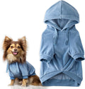 Cooper II Organic Cotton Velour Dog Hoodie Pet Coat for Small, Medium and Large Dogs, Faded Denim, X-Large