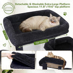 Globlazer 77" Cat Tree for Large Cats, Tall Cat Tower with Scratching Board & Thickened Stable Base, Skin-Friendly Multi-Level Activity Center for Multi-Cat Household, Maine Coon, S77C,Dark Grey