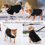 Dogcheer Dog Coat, Waterproof Dog Jacket with Harness, Reflective Adjustable Winter Coat with Zipper, Christmas Pet Snow Jacket Clothes for Small Medium Large Dogs - Black M