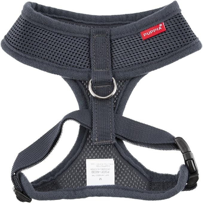Authentic Puppia Soft Harness, Grey, Small