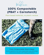 Wooflinen Unscented Compostable Dog Poop Bags – Leak-Proof Dog Poop Bags Rolls – Large 9x13”, Durable, Easy Tear – Made from Plant-Based Materials – For Big & Small Dogs – 120 Bags (8 Rolls)