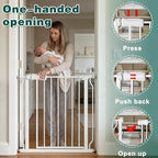 TSAYAWA 57.5"-62" Extra Wide Auto Closing Baby Safety Gate for Stairs & Doorways, Pressure Mounted No Drill Pet Gate with Walk-Through Door - Heavy Duty Childproof Gate for Toddlers, Kids, Dogs