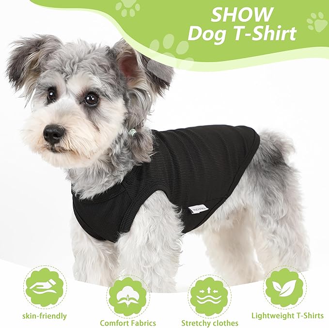 2 Pack Dog Clothes for Small Dogs Summer Dog Shirt Vest Girl Boy Lightweight Puppy T-Shirts Blank Soft and Cool Pet Clothing Sleeveless Medium Large Dog Outfit (Black+Avocado Green, X-Large)
