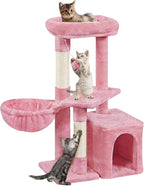 Topeakmart 34''H Cat Tower, Cute Cat Tree with Condo Nest Platform Scratching Posts, Activity Center for Indoor Cats Play & Rest
