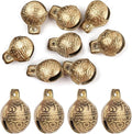 AUEAR, 8 Pack Vintage Brass Mini Jingle Bell DIY Craft 32mm Small Tibetan for Jewelry Making Charms Pendants Wind Chimes Home Door Decor