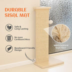 PETKARAY Couch Corner Cat Scratcher, 28'' Corner Wall Scratching Post, Sisal Cat Scratch Pad for Sofa & Furniture Protection with Toy Ball