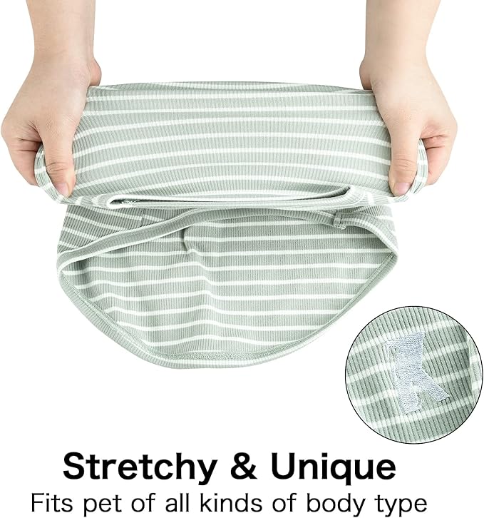 Koneseve Dog Shirt Vest Lightweight Stretchy Dog T-Shirts Soft Cool Shirts Sleeveless Stripe Vests Breathable Clothes for Puppy Kitty Cats Small Medium Large Dogs 2 Pack Pink + Green [ 3XL ]