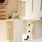 PETKARAY Sisal Corner Cat Scratcher, 22" Large Cat Wall Scratcher, Scratching Post for Indoor Cats, Wall Mounted Sisal Scratch Pad with Toy Ball