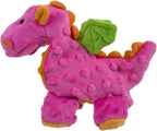 goDog Bubble Plush Dragons Squeaky Dog Toy, Chew Guard Technology - Hot Pink, Small