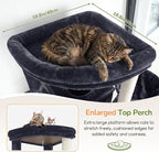 Globlazer Extra Large Cat Tree, 78 inch Sturdy Tall Cat Tree Tower for Indoor Multiple Large Adult Cats Kittens with 6 Scratching Posts, Enlarged Top Perch, 2 Padded Condos, S78G, Dark Grey