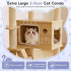48.8" Wooden Cat Tree for Indoor Cats, Multi-Level Cat Tower with Space Capsule, Acrylic Hammock, Sisal Scratching Posts & Ladder, Large Cat Condo for Small and Large Cats