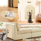 Uranshin Sisal Cat Scratching Pads, Cat Scratcher Mats, Wall Cat Scratch Board, Wear-Resistant Scratching Mat Carpet, Anti cat Scratch Wall Sofa Protector (Sisal Primary Color, 23.6" Lx15.7 W, 1PC)