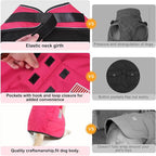 BEAUTYZOO Dog Winter Coat for X-Large Dogs Waterproof, Warm Reflective Great Dane Oxford Canvas Jacket, Fleece Dog Cold Weather Coats Windproof for Female Male Dogs, Rose Pink XL