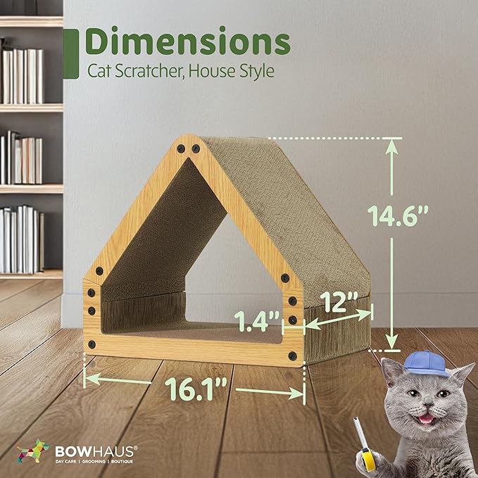 House Cat Scratcher Lounger, Reversible Scratcher, Durable & Long-Lasting, Cat Cardboard Scratcher, Large Cat Scratching Pad, Scratching Board, Scratch Pad for Indoor Cats, Brown