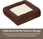 MidWest Homes for Pets Feline Nuvo Curious Cat Cube, Foldable Pet Hideout with Toy, Bolstered Bed Top, Faux Brown Suede, Synthetic Sheepskin