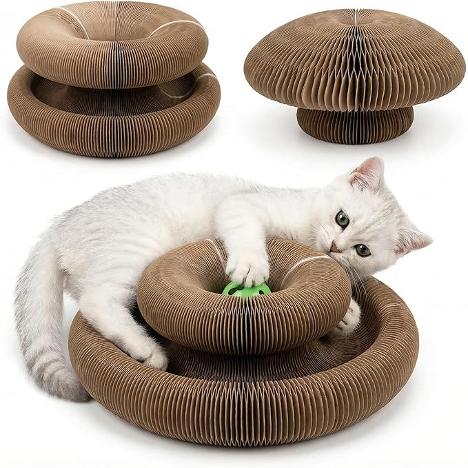 Foldable Accordion Magic Organ Cat Scratching Board Toy - Ball Scratch Pad Scratcher for Cats, cat Scratch pad, cat Scratching Board, Scratch pad for Cats (1pcs)
