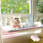 Foldable Cat Window Perch, Sturdy Cat Hammock with Strong Suction Cups for Large Cats, Cordless, Gradient Color Shiny Fabric, Cute Pet Seat Bed for Cats Indoor with Movable Toy Hooks (Large)