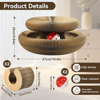 2PCS Cat Toys Magic Organ Cat Scratcher,Foldable Reversible Accordion Kitty Toy with Ball Bell for Indoor Cat Toy Exercise Anxiety Relief