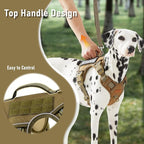 Dog Harness with Handle Tactical Dog Harness for Large Dogs No Pull Adjustable Reflective K9 Military Dog Vest Harnesses with Easy Control Handle and Hook & Loop, XL