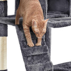 Topeakmart 72in Cat Tree for Indoor Cats, Multi-Level Climbing Tower with Scratching Posts, 3 Perches, Pet Furniture Activity Center Play House