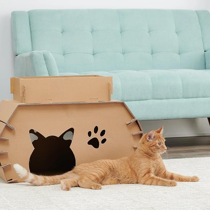 Carlson Cat Camper with Scratching Pad, Includes One Cat Door, Three Paw Windows, and One Cat Scratching Pad