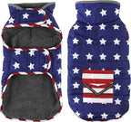 Dog Coat, Waterproof Dog Winter Jacket with Pocket, Reflective Adjustable Pet Snow Vest, Warm Cozy Fleece Sweater for Small Medium Extra Large Dogs - American Flag, L